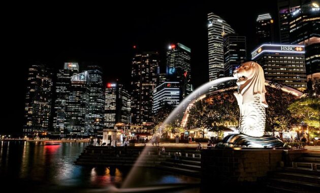beberapa potret pemandangan singapura saat siang dan malam hari, negara termahal di dunia