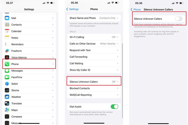 Ilustrasi cara mencegah panggilan tidak dikenal di iPhone.