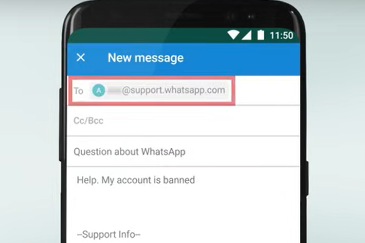 Ilustrasi cara mengatasi akun tidak diizinkan menggunakan WhatsApp dengan meminta peninjauan lewat e-mail., 1. Tunggu hingga waktu pemblokiran berakhir, 2. Minta peninjauan pemblokiran akun lewat aplikasi, 3. Minta peninjauan pemblokiran akun lewat e-mail, 4. Instal ulang aplikasi WhatsApp, 5. Hapus aplikasi WhatsApp Mod, 6. Jangan menyalahgunakan WhatsApp, 7. Patuhi ketentuan layanan WhatsApp, 8. Buat akun baru