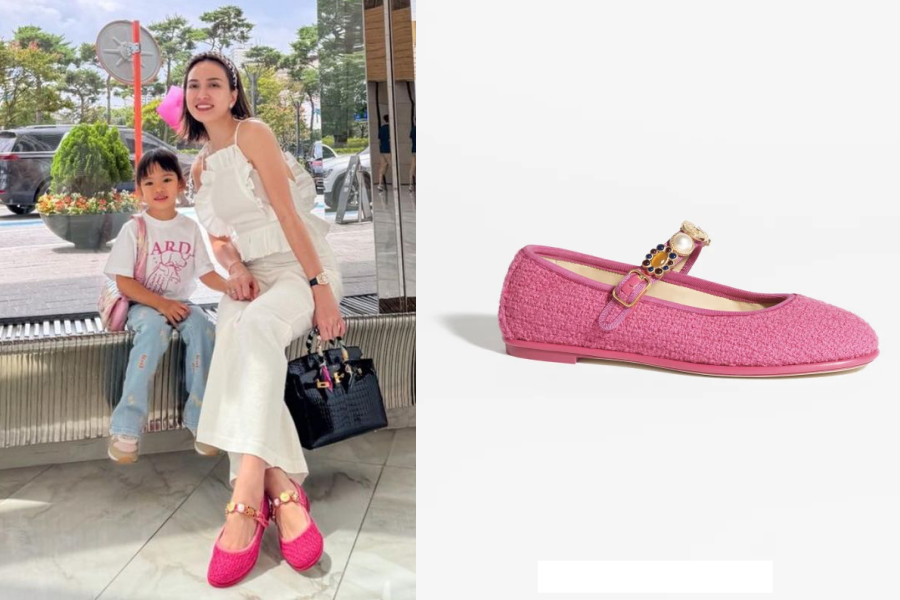deretan sepatu mahal milik artis indonesia, hingga puluhan juta!, 1. Ayu Dewi hadiri acara pesta mengenakan sepatu heels warna ungu rancangan Amina Muaddi seharga 16 jutaan yang serasi dengan dress yang dikenakannya., 2. Nagita Slavina tampil casual chic dengan sepatu slingback Miu Miu koleksi leather two-tone pumps seharga 17 juta rupiah., 3. Olla Ramlan memilih heels koleksi Bottega Veneta padded bloc pumps warna mint dengan harga mencapai 15 jutaan rupiah., 4. Wulan Guritno melengkapi gaya kecenya pakai tabi leather heels hitam rancangan rumah mode Maison Margiela, harganya mencapai 18 jutaan rupiah., 5. Selvi Ananda bergaya casual mengenakan sandal dari koleksi Hermes Oasis warna putih seharga 12 jutaan rupiah., 6. Shandy Aulia melengkapi outfit serba putihnya dengan sentuhan warna yang pop-up pakai Chanel mary jane shoe warna pink seharga 31 jutaan rupiah., 7. Luna Maya memadupadankan outfit casual-nya dengan sepatu loafers Loro Piana seharga 16 jutaan rupiah.