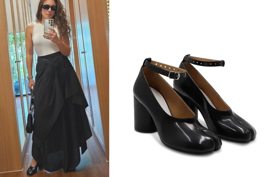 deretan sepatu mahal milik artis indonesia, hingga puluhan juta!, 1. Ayu Dewi hadiri acara pesta mengenakan sepatu heels warna ungu rancangan Amina Muaddi seharga 16 jutaan yang serasi dengan dress yang dikenakannya., 2. Nagita Slavina tampil casual chic dengan sepatu slingback Miu Miu koleksi leather two-tone pumps seharga 17 juta rupiah., 3. Olla Ramlan memilih heels koleksi Bottega Veneta padded bloc pumps warna mint dengan harga mencapai 15 jutaan rupiah., 4. Wulan Guritno melengkapi gaya kecenya pakai tabi leather heels hitam rancangan rumah mode Maison Margiela, harganya mencapai 18 jutaan rupiah., 5. Selvi Ananda bergaya casual mengenakan sandal dari koleksi Hermes Oasis warna putih seharga 12 jutaan rupiah., 6. Shandy Aulia melengkapi outfit serba putihnya dengan sentuhan warna yang pop-up pakai Chanel mary jane shoe warna pink seharga 31 jutaan rupiah., 7. Luna Maya memadupadankan outfit casual-nya dengan sepatu loafers Loro Piana seharga 16 jutaan rupiah.