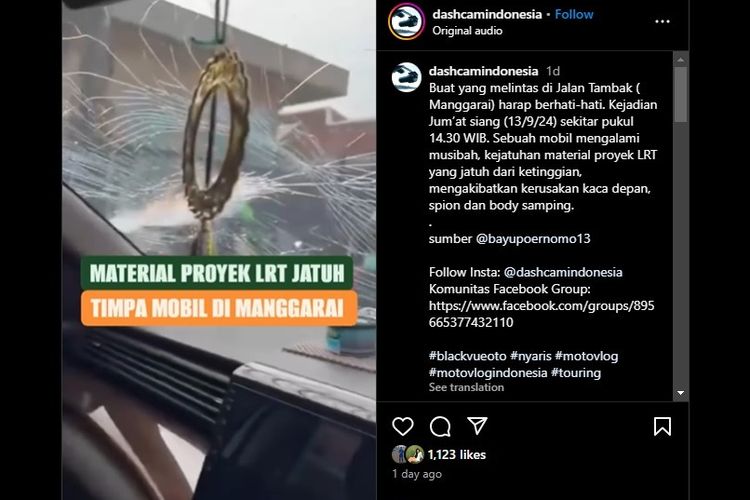 Mobil Kejatuhan Material Proyek LRT, Bisa Klaim Asuransi?