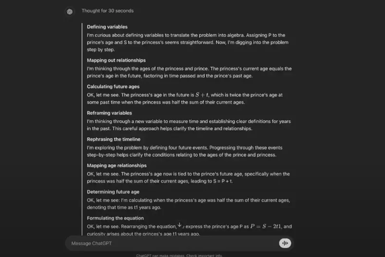 OpenAI telah merancang antarmuka untuk menunjukkan langkah-langkah penalaran saat model tersebut berpikir. Antarmuka tersebut dimaksudkan untuk menunjukkan bagaimana model menghabiskan lebih banyak waktu untuk memproses dan menyelami lebih dalam pemecahan masalah.