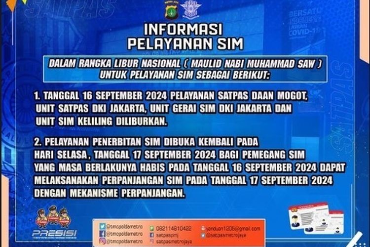 Satpas Kembali Beroperasi, Dispensasi SIM Hanya Berlaku Hari Ini